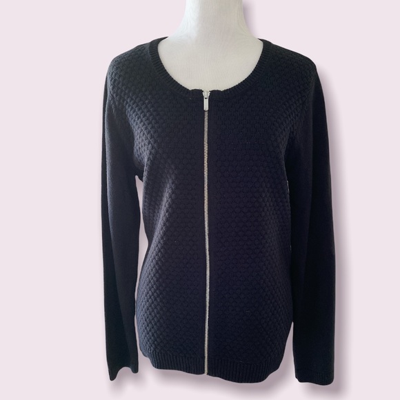 Jones New York Sweaters - XL Jones NY black zipper sweater